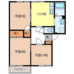 タウニィ宮沖Ｂ棟の物件間取画像